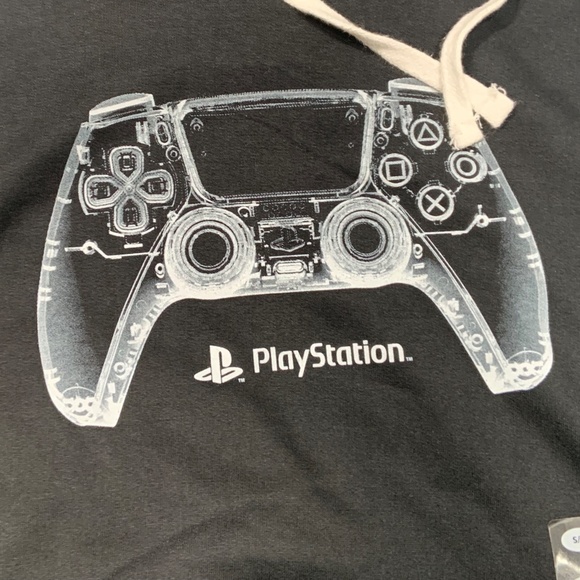 Men's Sony PlayStation Controller Hoodie in Black Sizes Sm, Lg and X-Large New - Picture 2 of 4